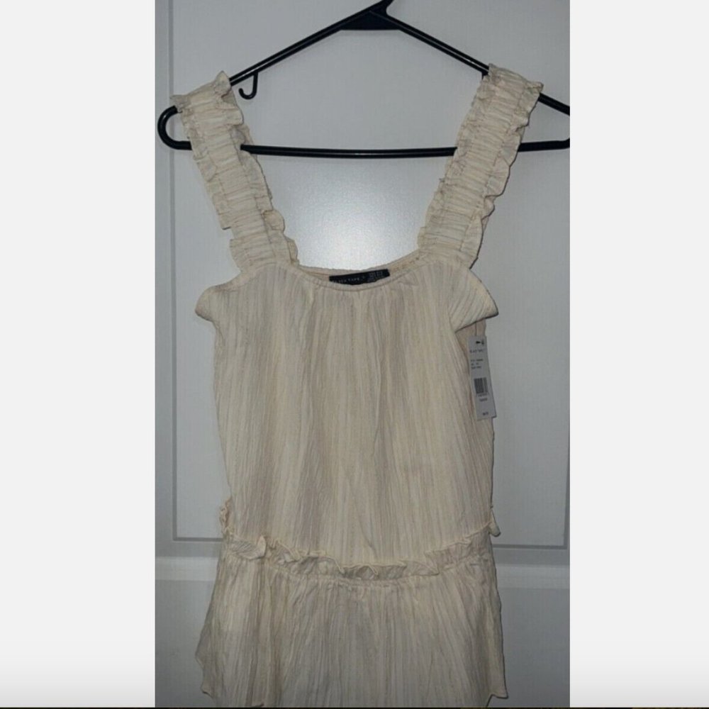 Brand New BLACK TAPE Beige Ruffled Tank Top (tags still on)